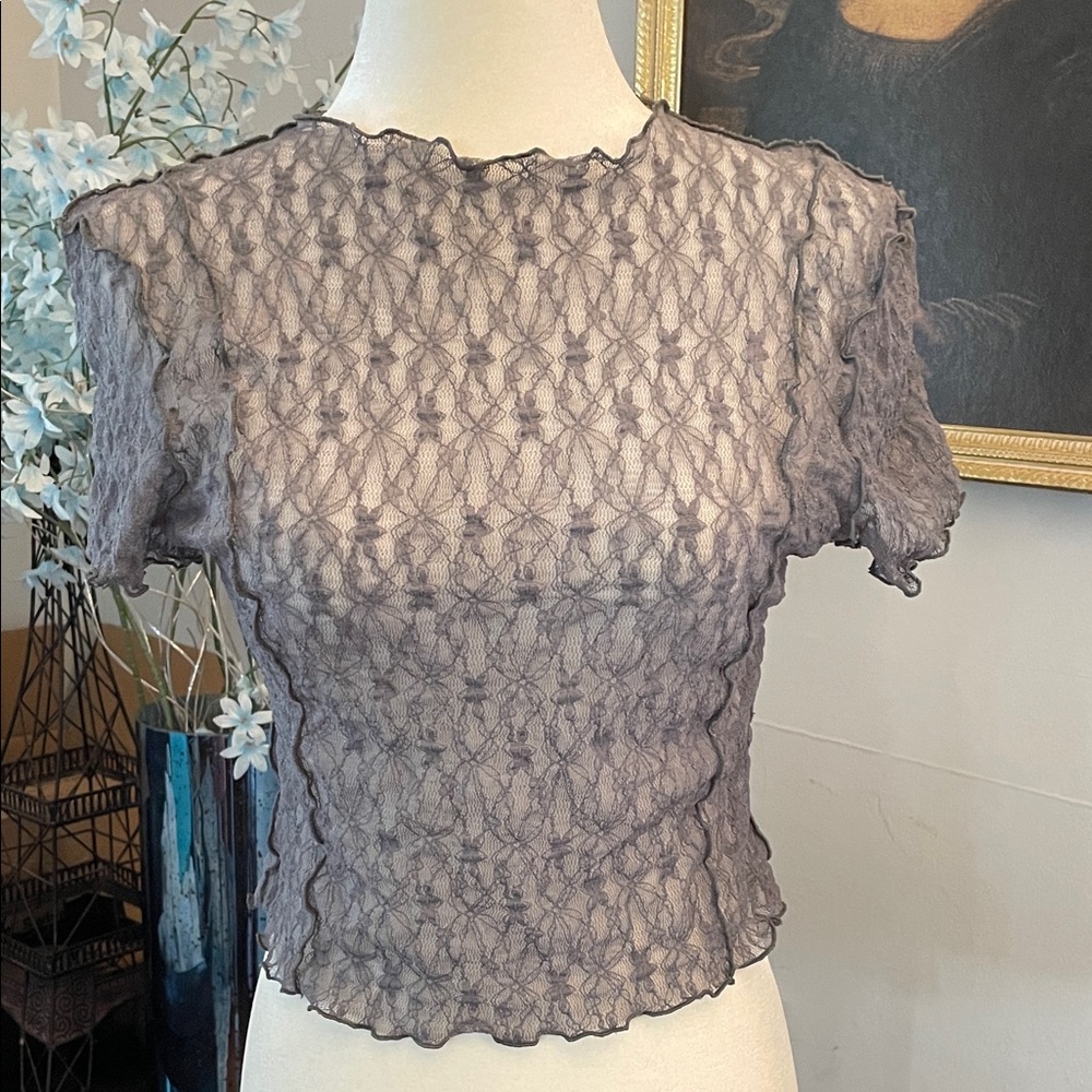 Pretty Little Thing Sheer Textured Top with Detail